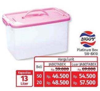Promo Harga BIGGY Container Box SW-BX10 13000 ml - Lotte Grosir