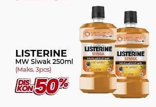 Promo Harga Listerine Mouthwash Antiseptic Siwak 250 ml - Yogya