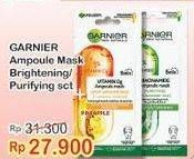 Promo Harga Garnier Ampoule Mask Vitamin C + Pineapple, Niacinamide + Kale 1 sheet - Indomaret