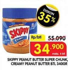 Promo Harga Skippy Peanut Butter Chunky, Creamy 340 gr - Superindo