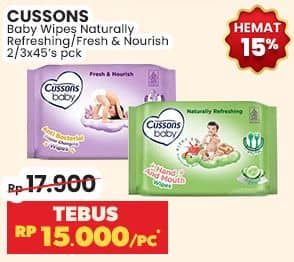 Promo Harga Cussons Baby Wipes Naturally Refreshing, Fresh Nourish 50 sheet - Indomaret