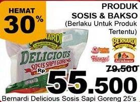 Promo Harga BERNARDI Delicious Sosis Sapi Goreng 25 pcs - Giant