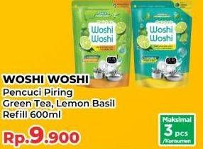 Promo Harga Woshi Woshi Dishwash  Green Tea, Lime Lemon Basil 600 ml - Yogya