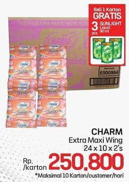 Promo Harga Charm Body Fit Extra Maxi Wing 1 pcs - Lotte Grosir