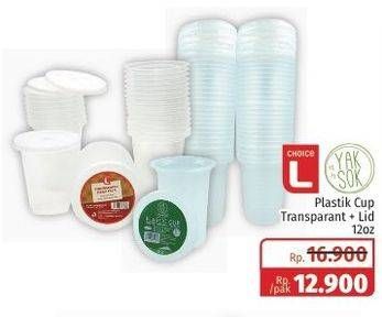 Promo Harga Choice L/Yaksok Plastik Cup Transparant + Lid  - Lotte Grosir
