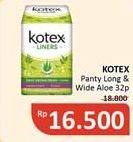 Promo Harga Kotex Fresh Liners Longer & Wider Scented Aloevera 32 pcs - Alfamidi
