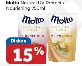 Promo Harga MOLTO Natural Care UV Protect, Nourishing 750 ml - Carrefour