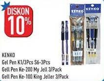 Promo Harga Kenko Gel Pen K-1, KE-200, KE-100 3 pcs - Hypermart