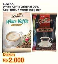 Promo Harga LUWAK White Koffie 20s / Kopi Murni 165gr  - Indomaret