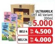 Promo Harga Ultra Milk Susu UHT All Variants 200 ml - LotteMart