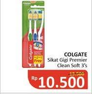 Promo Harga COLGATE Toothbrush Premier Clean Soft 3 pcs - Alfamidi