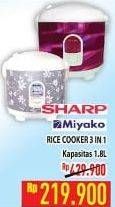 Promo Harga SHARP / MIYAKO Rice Cooker 3 in 1   - Hypermart