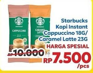 Promo Harga Starbucks Kopi Instant Caramel Latte, Cappuccino 18 gr - Indomaret