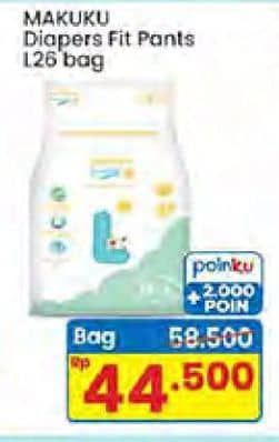 Promo Harga Makuku Comfort Fit Diapers Pants L26 26 pcs - Indomaret