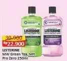 Promo Harga Listerine Mouthwash Antiseptic Natural Green Tea, Multi Protect Zero 250 ml - Alfamart
