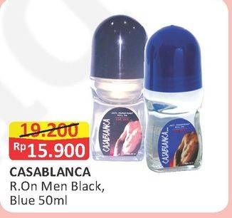 Promo Harga CASABLANCA Men Roll On Black, Blue 50 ml - Alfamart