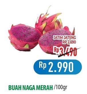 Promo Harga Buah Naga Merah per 100 gr - Hypermart