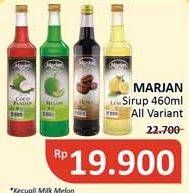 Promo Harga MARJAN Syrup with Milk Kecuali Melon 460 ml - Alfamidi