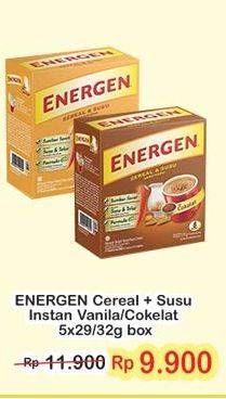 Promo Harga Energen Cereal Instant Vanilla, Chocolate per 5 pcs 30 gr - Indomaret