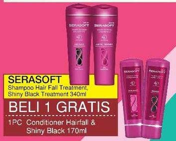 Promo Harga SERASOFT Shampoo Hair Fall Treatment, Shiny Black 340 ml - Yogya