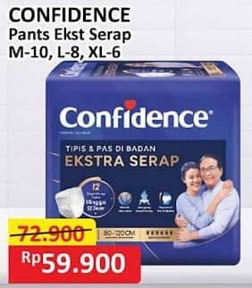 Promo Harga Confidence Adult Pants Slim & Fit Extra Absorb M10, L8, XL6 6 pcs - Alfamart