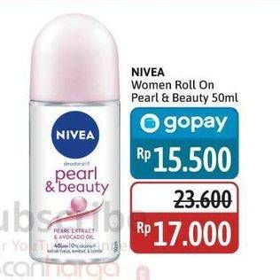 Promo Harga Nivea Deo Roll On Pearl Beauty 50 ml - Alfamidi