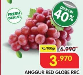 Promo Harga Anggur Red Globe RRC per 100 gr - Superindo