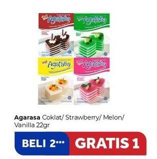 Promo Harga AGARASA Agar Agar Chocolate, Strawberry, Melon, Vanilla 22 gr - Carrefour