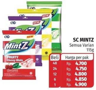 Promo Harga MINTZ Candy Chewy Mint All Variants 115 gr - Lotte Grosir