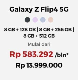 Promo Harga Samsung Galaxy Z Flip4 8GB + 128GB, 8GB + 512GB, 8GB + 256GB  - Erafone