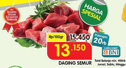 Promo Harga Daging Semur per 100 gr - Superindo