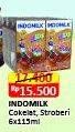 Promo Harga Indomilk Susu UHT Kids Cokelat, Stroberi per 6 tpk 115 ml - Alfamart