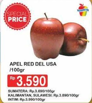 Promo Harga Apel Red Del USA per 100 gr - Hypermart