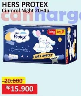 Promo Harga Hers Protex Comfort Night Wing 30cm, Wing 35cm 24 pcs - Alfamart