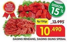 Promo Harga Daging Rendang/ Daging Giling Spesial per 100 gr - Superindo