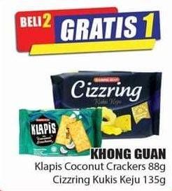 Promo Harga KHONG GUAN Klapis Coconut Crackers 88 g/Crizzing Kukis Keju 135 g  - Hari Hari