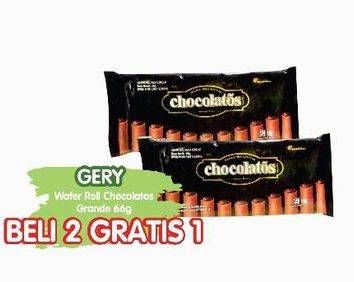 Promo Harga CHOCOLATOS Wafer Roll Grande 66 gr - Yogya