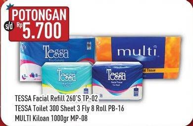 Promo Harga TESSA Facial Tissue/TESSA Toilet Tissue/MULTI Facial Tissue  - Hypermart