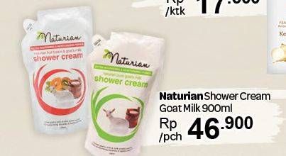 Promo Harga NATURIAN Shower Cream Goats Milk 900 ml - Carrefour