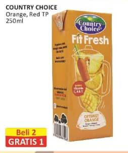 Promo Harga Country Choice Fit Fresh Juice Optimist Orange, Guardian Red 250 ml - Alfamart