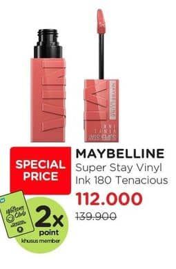 Promo Harga Maybelline Superstay Vinyl Ink 180 Tenacious  - Watsons