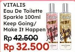 Promo Harga Vitalis Eau De Toilette Sparkle Keep Going, Make It Happen 100 ml - Indomaret