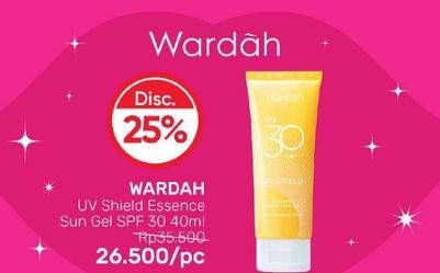 Promo Harga WARDAH UV Shield Essential Sunscreen Gel SPF 30 PA+++ 40 ml - Guardian