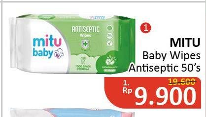Promo Harga MITU Baby Wipes Antiseptic 50 pcs - Alfamidi