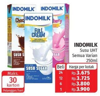 Promo Harga INDOMILK Susu UHT All Variants 250 ml - Lotte Grosir