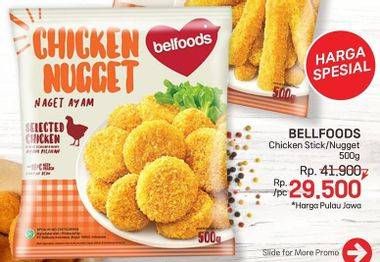 Promo Harga Belfoods Nugget Chicken Nugget, Chicken Nugget Stick 500 gr - LotteMart