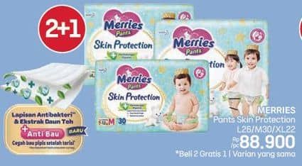 Promo Harga Merries Pants Skin Protection L26, M30, XL22 22 pcs - LotteMart