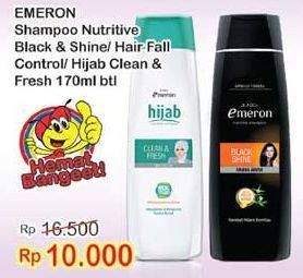 Promo Harga EMERON Shampoo Nutritive Black Shine, Hair Fall Control, Hijab Clean Fresh 170 ml - Indomaret