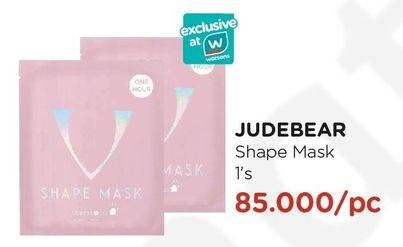 Promo Harga JUDBEAR V-Shape Mask 1 pcs - Watsons