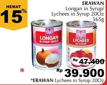 Promo Harga ERAWAN Buah Kaleng Lychees In Syrup 565 gr - Giant